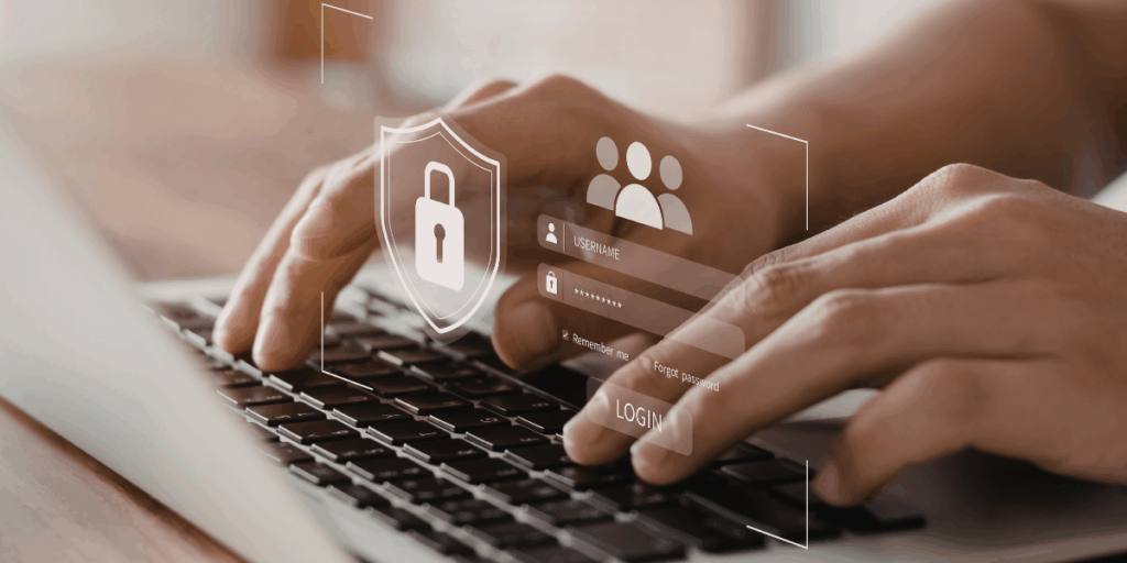 A close-up view of hands typing on a laptop keyboard to access an online account. To manage these types of virtual assets, digital estate planning NC requires a specific digital executor clause. This planning follows crypto inheritance laws NC found in NC Gen Stat Chapter 36F.